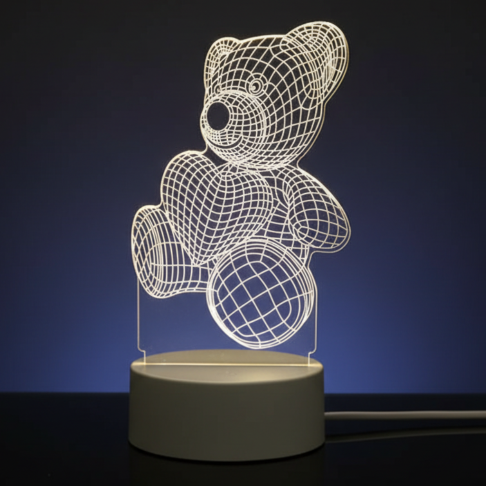 Lampka 3D miś - styl premium