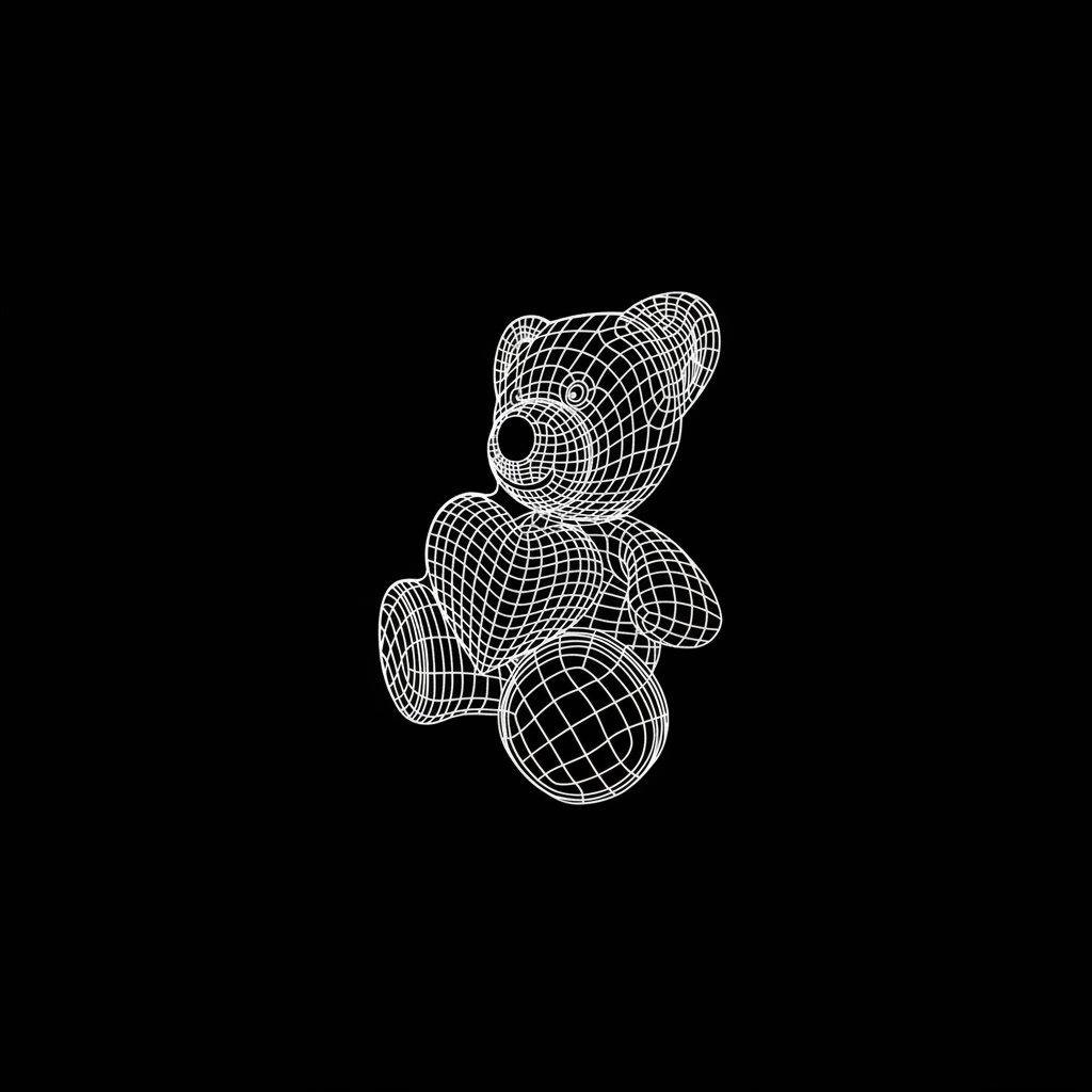 Logo - czarne tło, biały miś